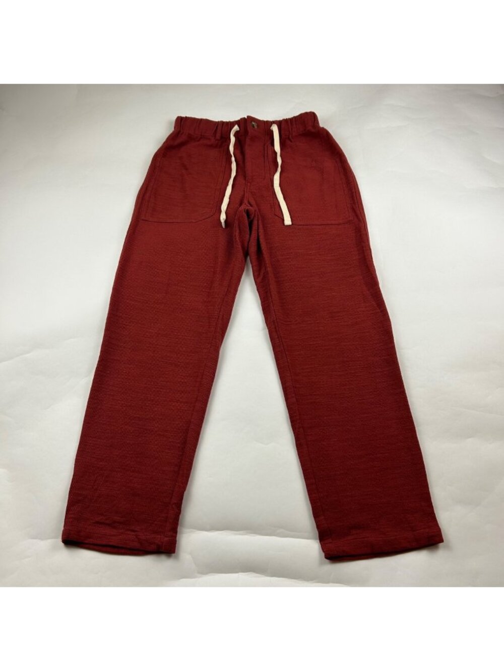 Polagram Rust Textured Knit Button Fly Relaxed Ankle Pant S New
